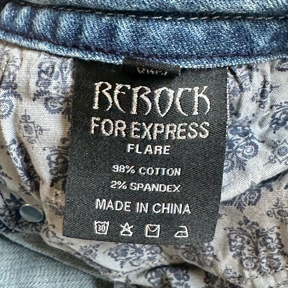 Bedrock for Express Light Blue Flare Jeans EUC - Picture 7 of 12